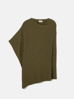 Wool Cashmere Blend Drape Poncho | Green -Jigsaw Shop J47336 GN000 STILL 10