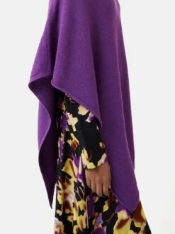 Wool Cashmere Blend Drape Poncho | Purple 8 Wool Cashmere Blend Drape Poncho | Purple -Jigsaw Shop J47336 PU000 1