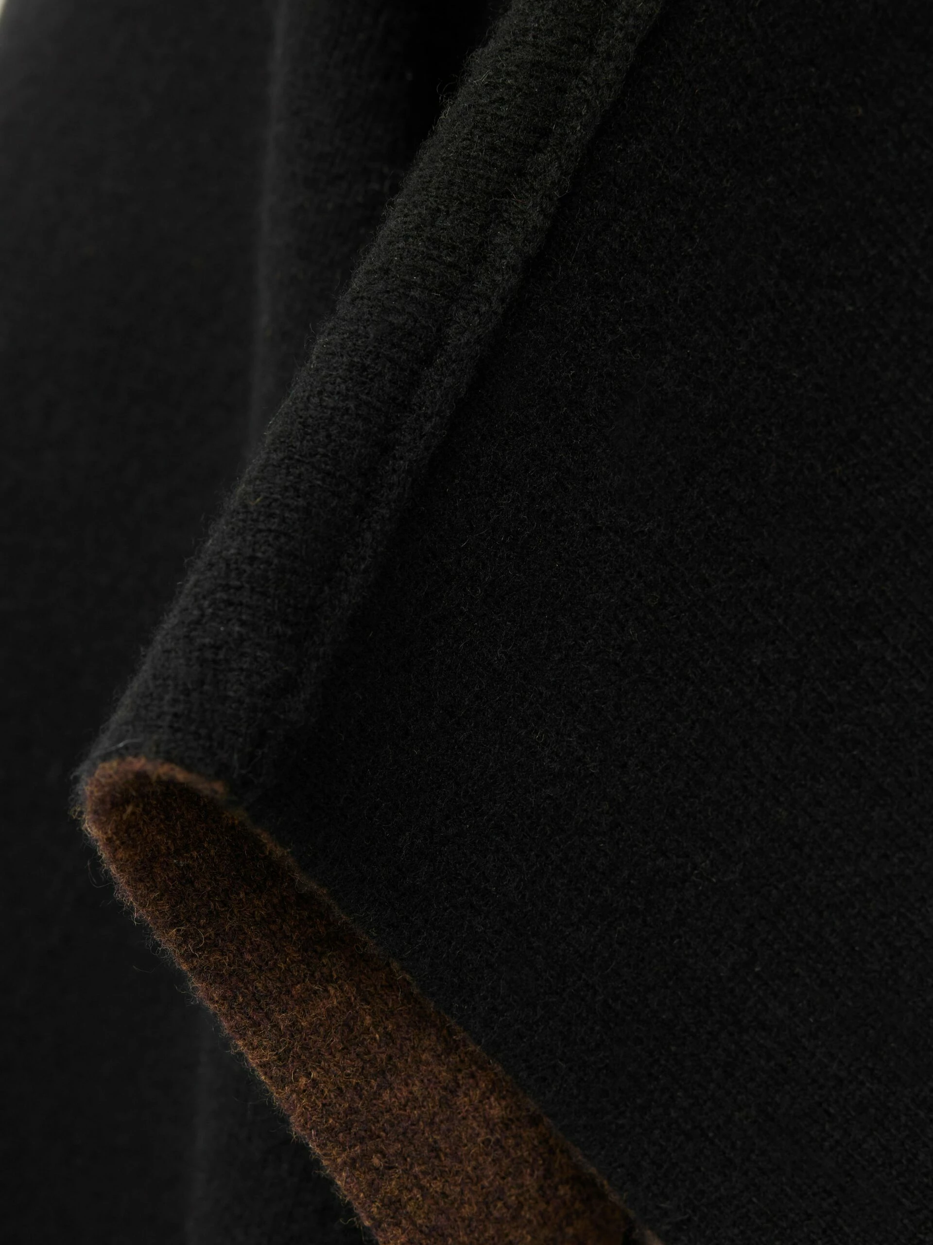 Double Faced Long Poncho | Black 5 Double Faced Long Poncho | Black - Image 5