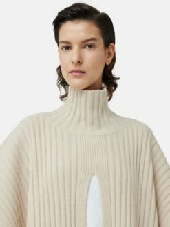 Long Slit Poncho | Cream -Jigsaw Shop J47339 CR000 7