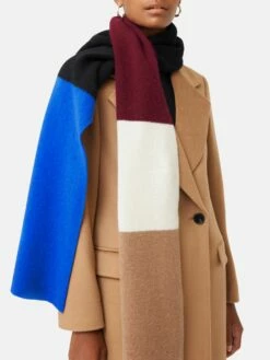 Felted Lambswool Scarf | Blue -Jigsaw Shop J47341 BL000 7