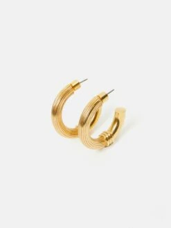 Textured Heritage Hoops | Gold