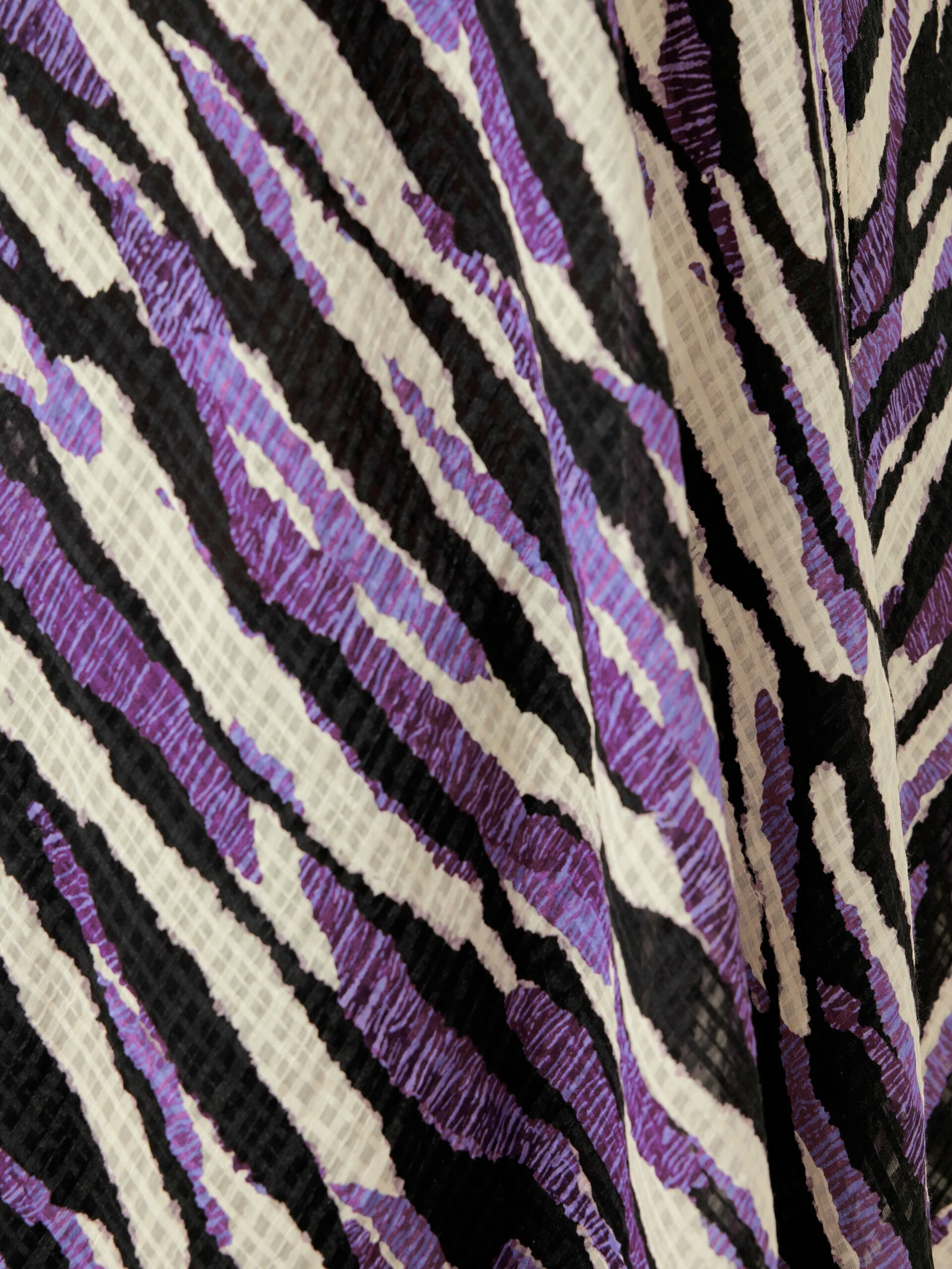 Abstract Zebra Silk Linen Midi Dress | Purple 7 Abstract Zebra Silk Linen Midi Dress | Purple - Image 7
