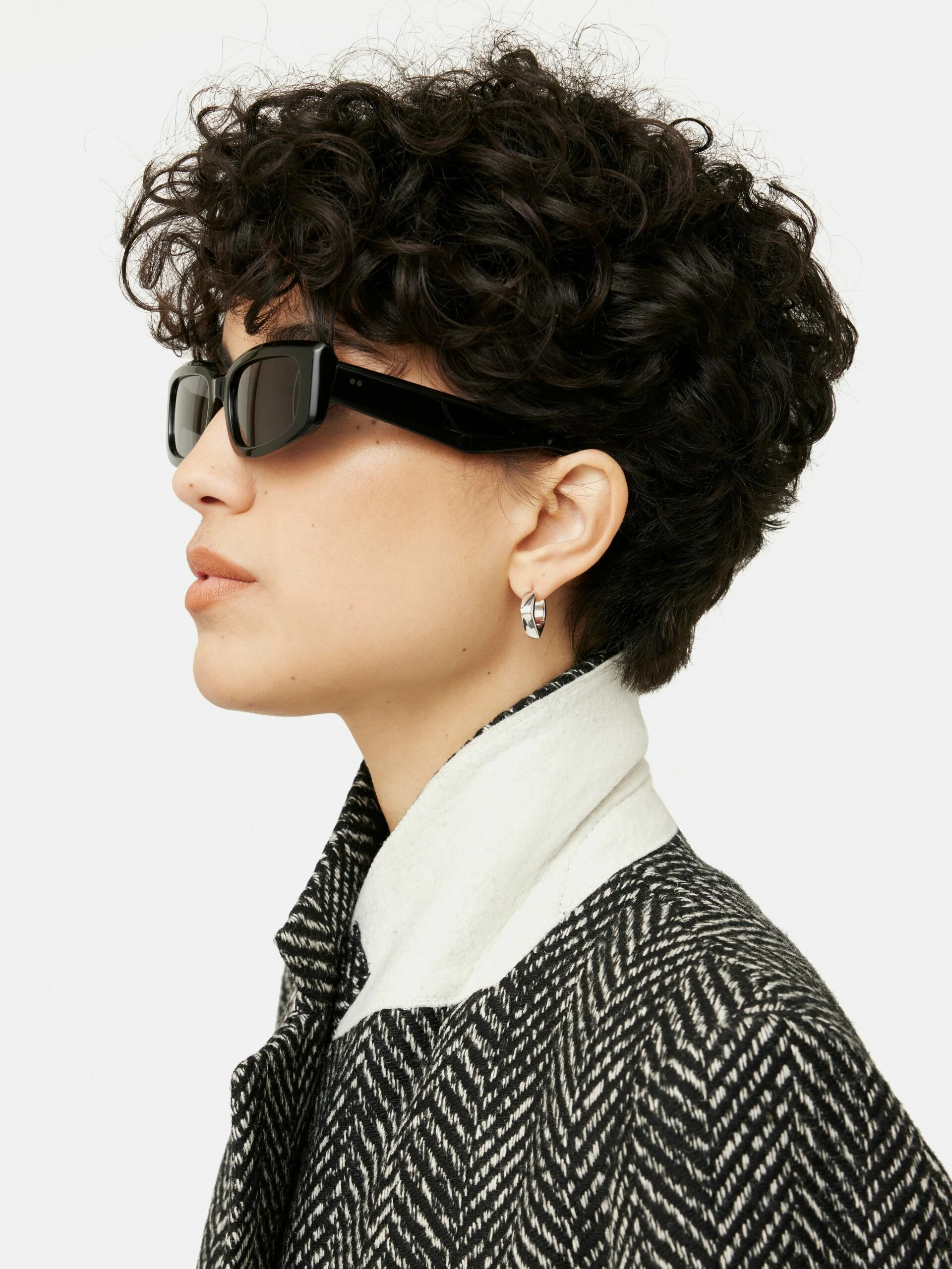 Chunky Square Hoop Earring | Silver 4 Chunky Square Hoop Earring | Silver - Image 4