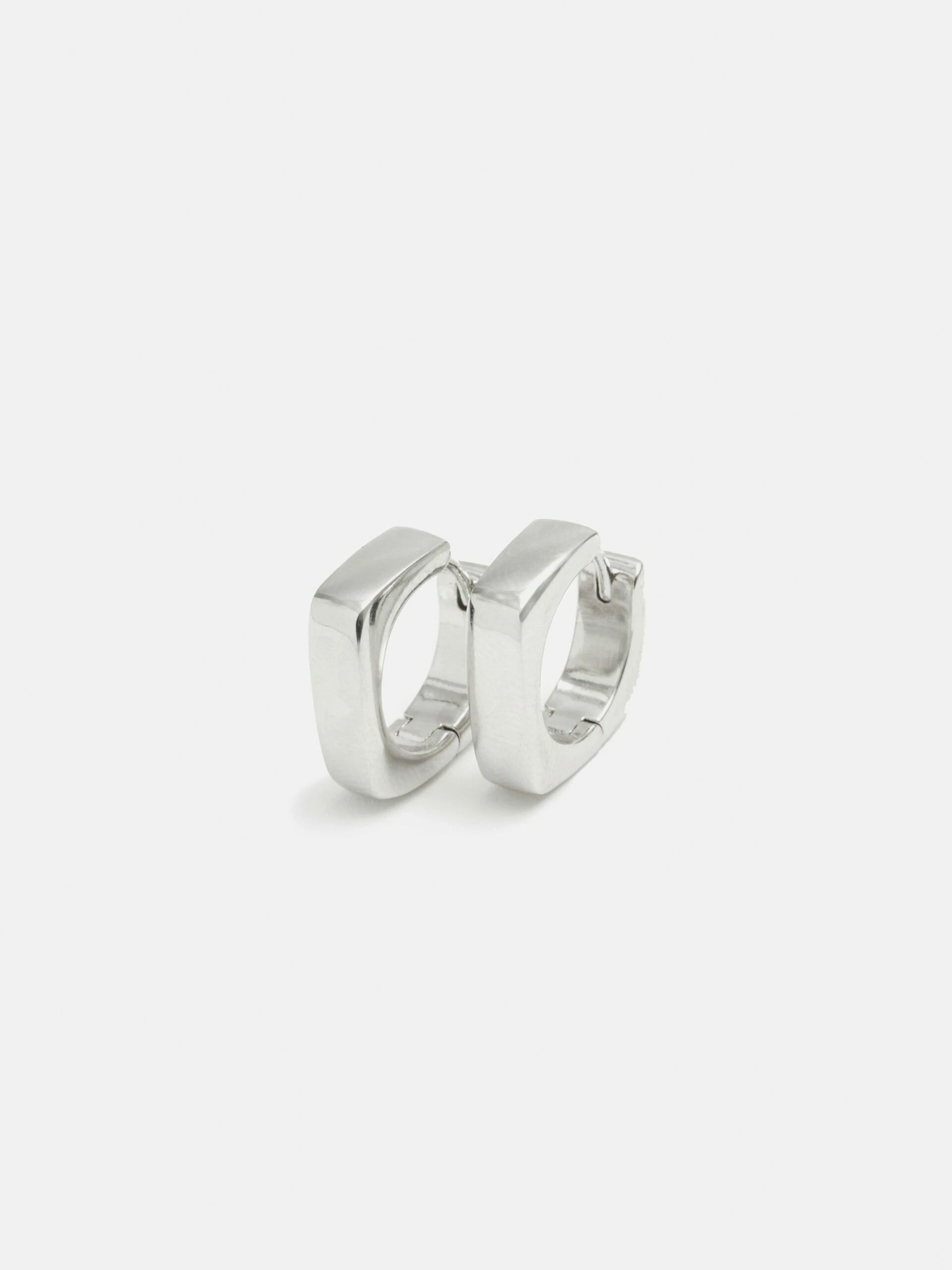 Chunky Square Hoop Earring | Silver 1 Chunky Square Hoop Earring | Silver