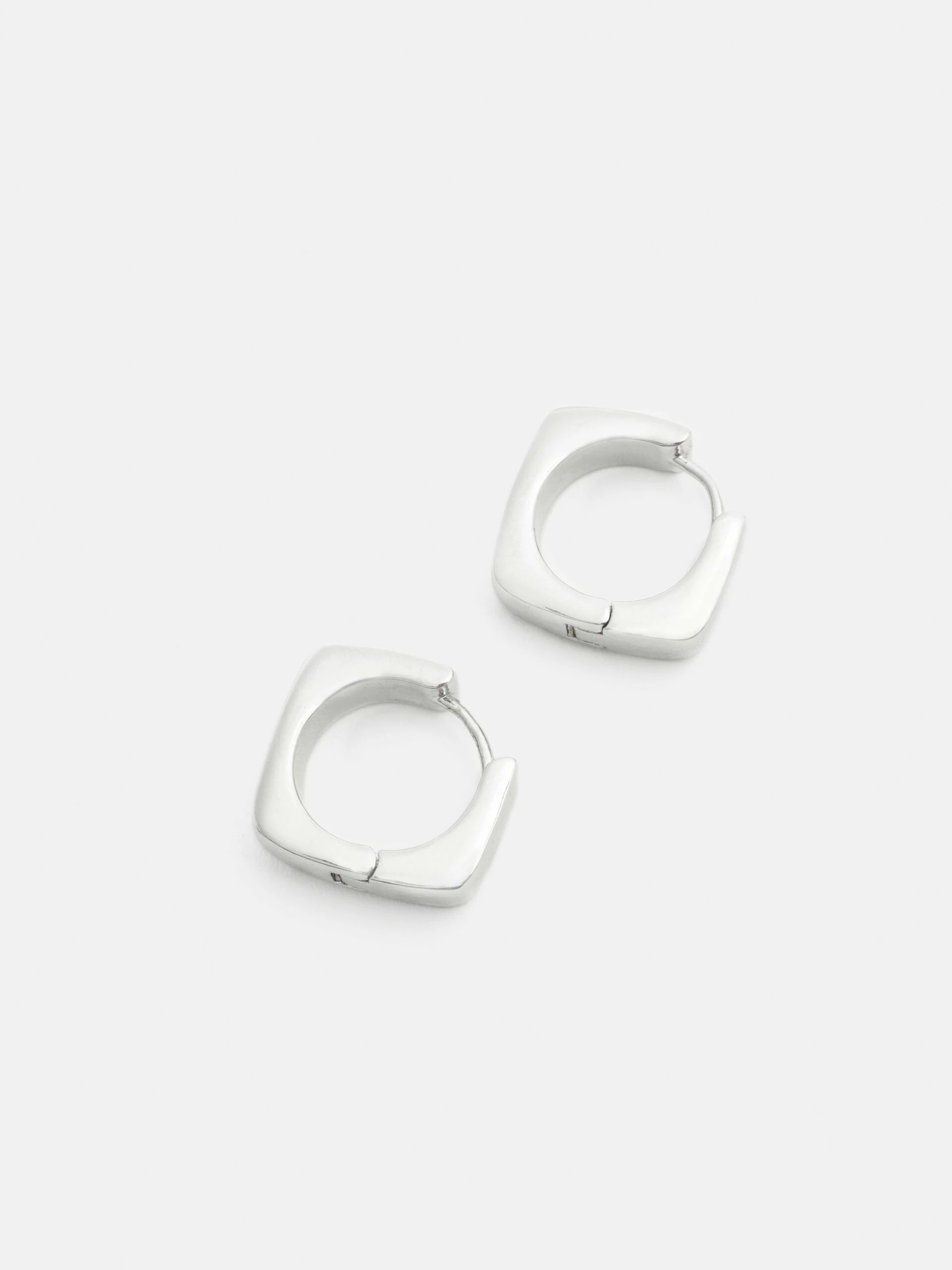 Chunky Square Hoop Earring | Silver 3 Chunky Square Hoop Earring | Silver - Image 3