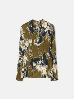 Glitched Ikat Crinkled Top | Green 15 Glitched Ikat Crinkled Top | Green -Jigsaw Shop J47415 GN000 10