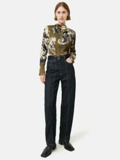 Glitched Ikat Crinkled Top | Green 13 Glitched Ikat Crinkled Top | Green -Jigsaw Shop J47415 GN000 9