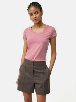 Supima Cotton Scoop Neck Tee | Pink