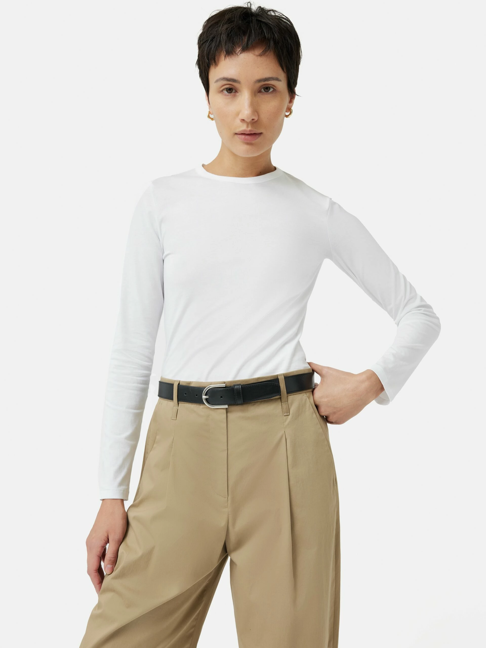 Supima Cotton Long Sleeve Tee | White 1 Supima Cotton Long Sleeve Tee | White