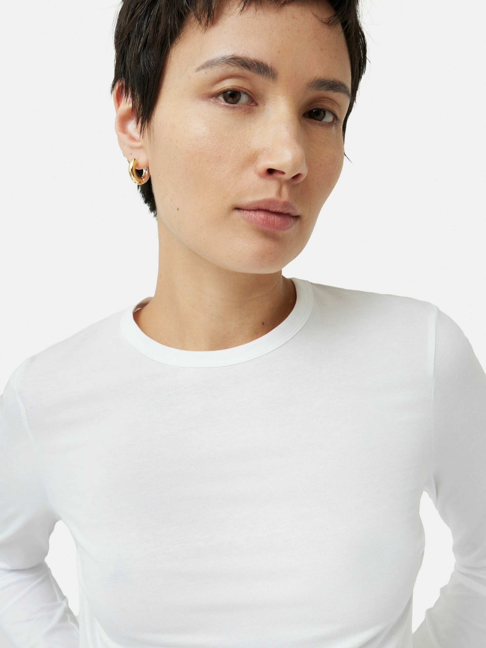 Supima Cotton Long Sleeve Tee | White 2 Supima Cotton Long Sleeve Tee | White - Image 2