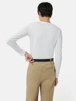 Supima Cotton Long Sleeve Tee | White 14 Supima Cotton Long Sleeve Tee | White -Jigsaw Shop J47438 WH000 5