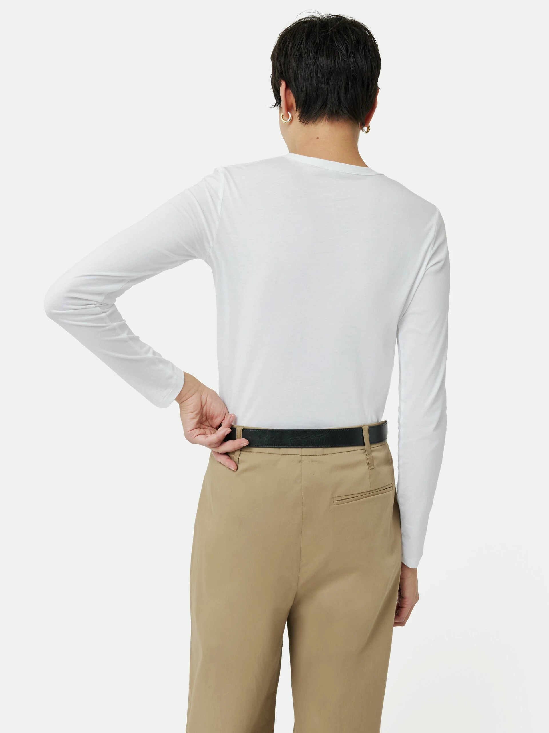 Supima Cotton Long Sleeve Tee | White 5 Supima Cotton Long Sleeve Tee | White - Image 5