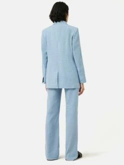 Knox Italian Linen Checked Blazer | Blue -Jigsaw Shop J47439 BL000 5