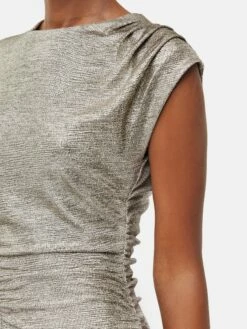 Sparkle Jersey Dress | Gold -Jigsaw Shop J47468 YE004 4