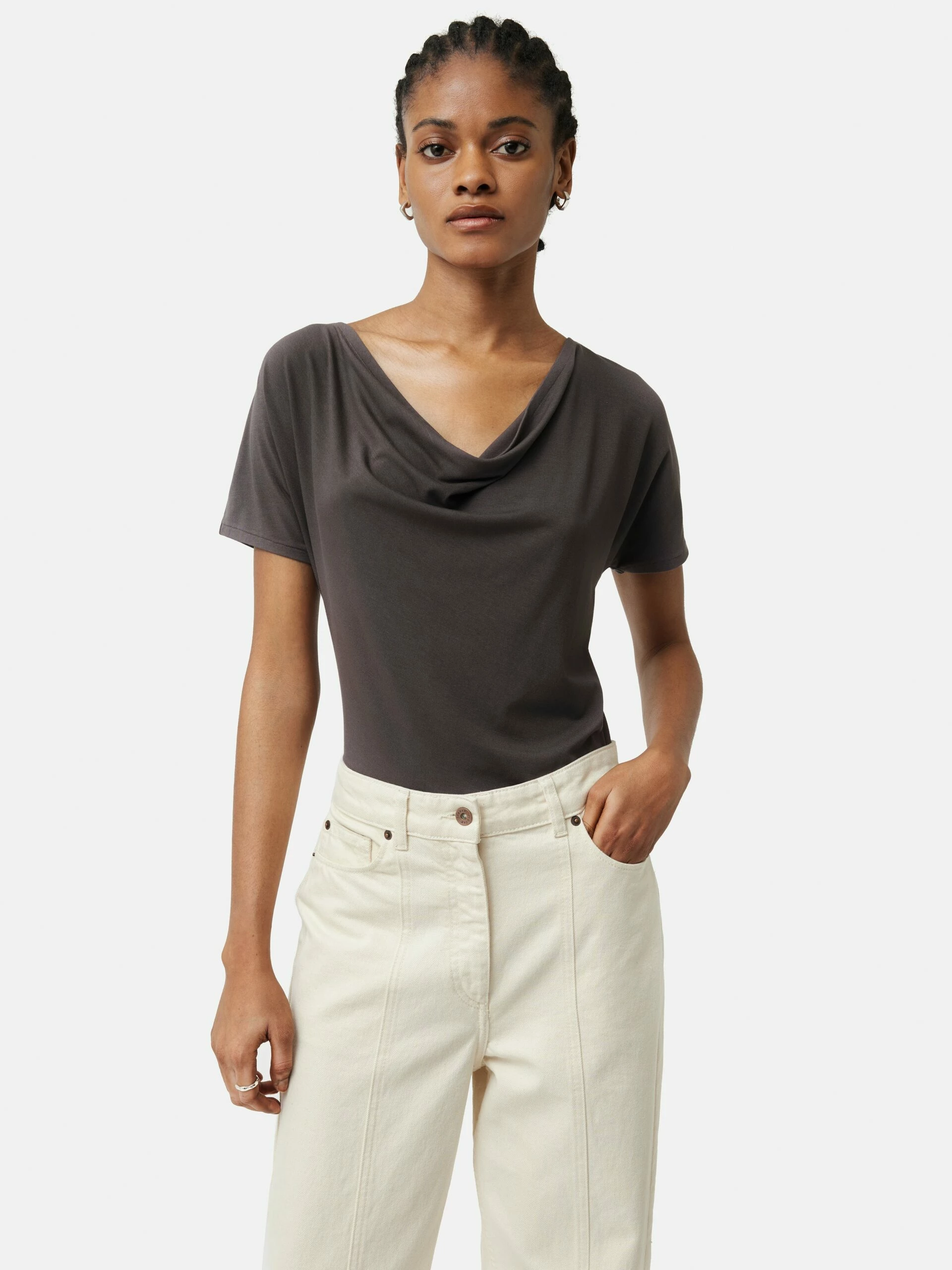 Drape Cowl Neck Top | Brown 1 Drape Cowl Neck Top | Brown