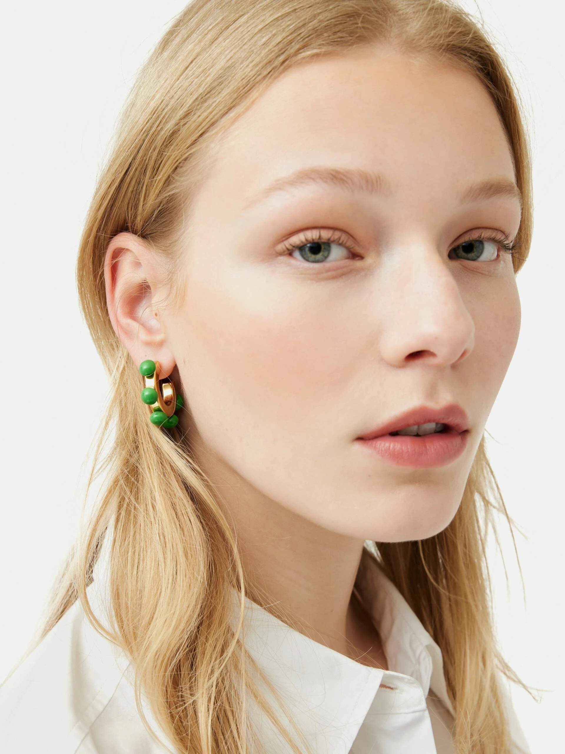 Ball Hoop Earring | Green 6 Ball Hoop Earring | Green - Image 6