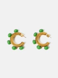 Ball Hoop Earring | Green 8 Ball Hoop Earring | Green -Jigsaw Shop J47494 GN000 STILL 0