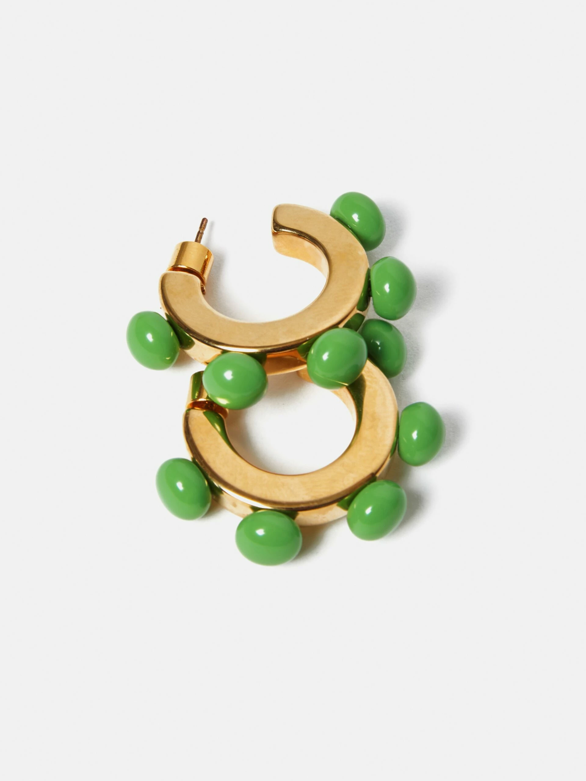 Ball Hoop Earring | Green 2 Ball Hoop Earring | Green - Image 2