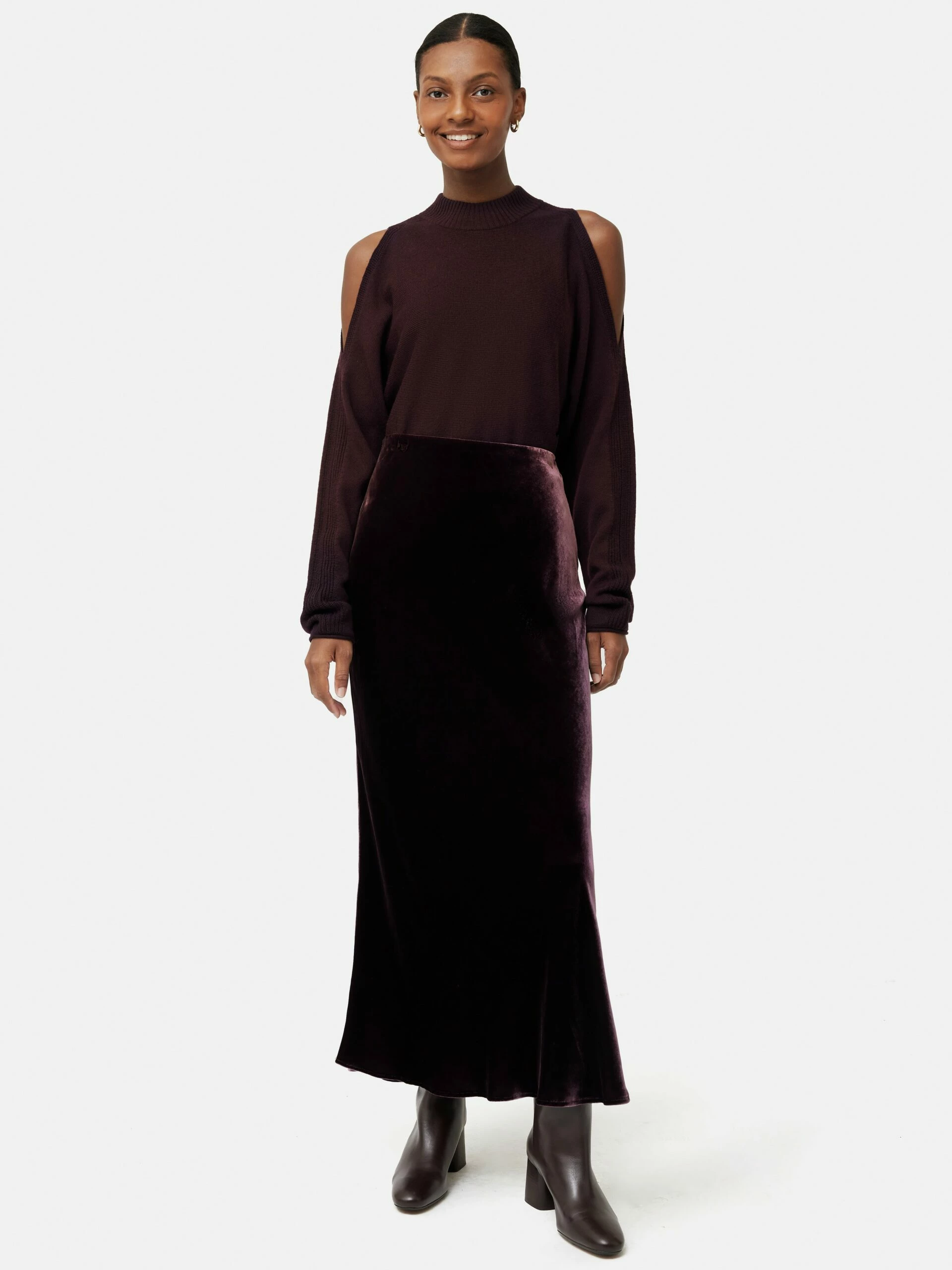 Merino Slit Shoulder Jumper | Burgundy 4 Merino Slit Shoulder Jumper | Burgundy - Image 4