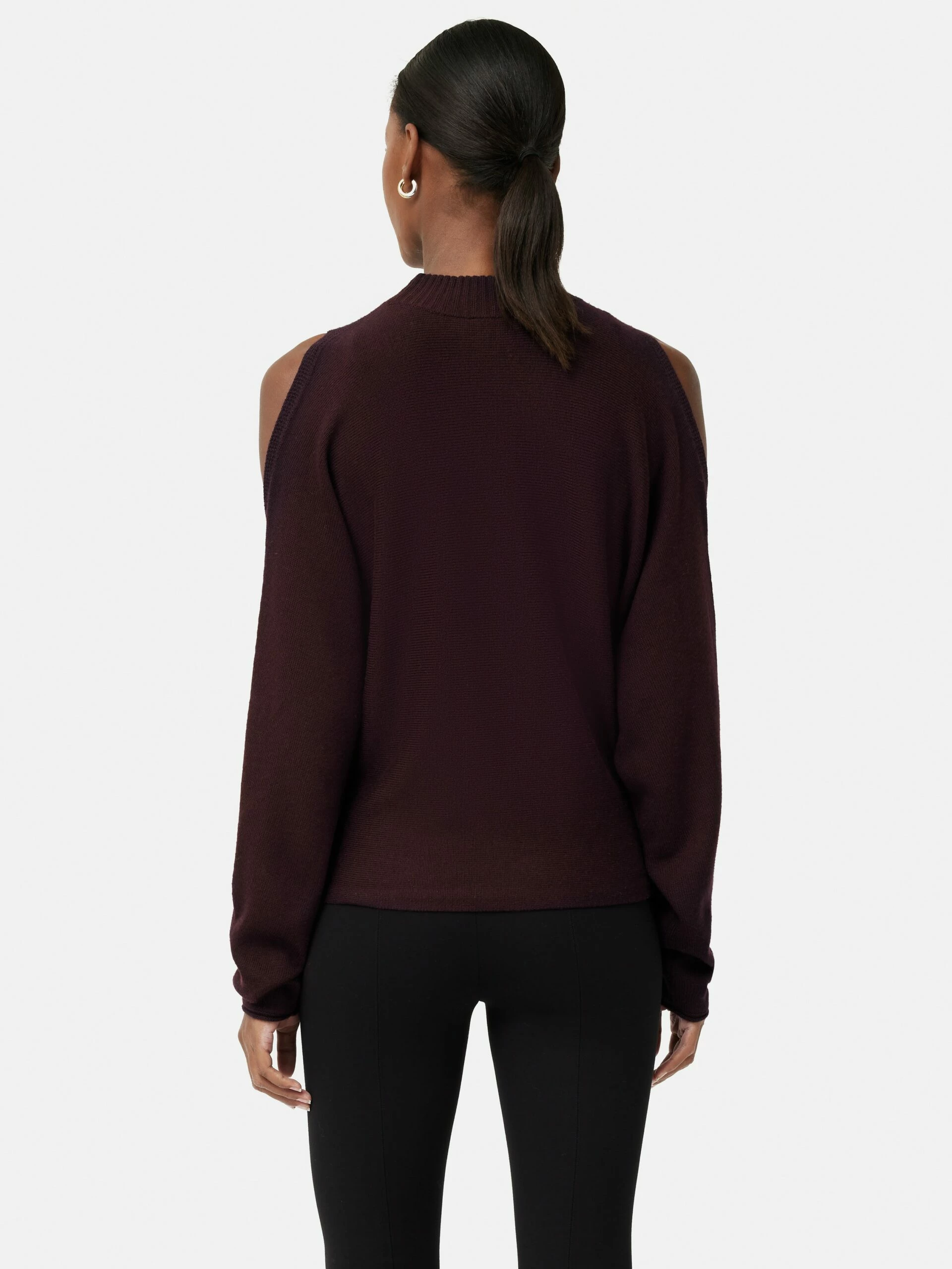 Merino Slit Shoulder Jumper | Burgundy 5 Merino Slit Shoulder Jumper | Burgundy - Image 5
