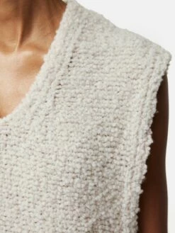 Boucle V Neck Tank Top | Cream 11 Boucle V Neck Tank Top | Cream -Jigsaw Shop J47500 CR000 11