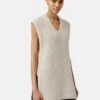 Boucle V Neck Tank Top | Cream