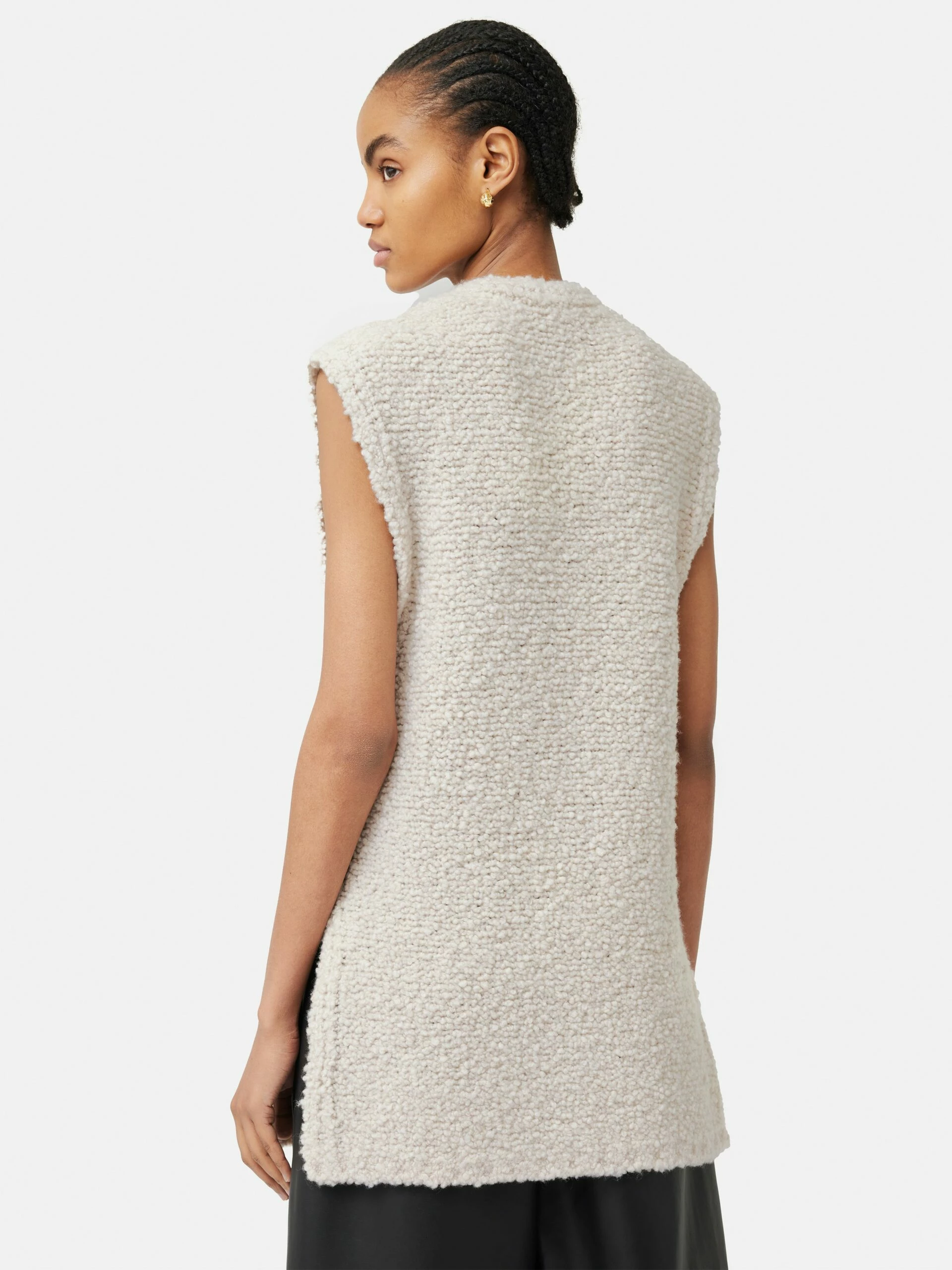Boucle V Neck Tank Top | Cream 5 Boucle V Neck Tank Top | Cream - Image 5