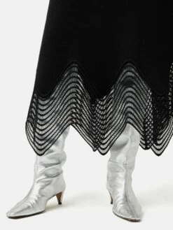 Lace Trim Knitted Skirt | Black 7 Lace Trim Knitted Skirt | Black -Jigsaw Shop J47511 BK000 1