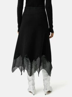 Lace Trim Knitted Skirt | Black 8 Lace Trim Knitted Skirt | Black -Jigsaw Shop J47511 BK000 5
