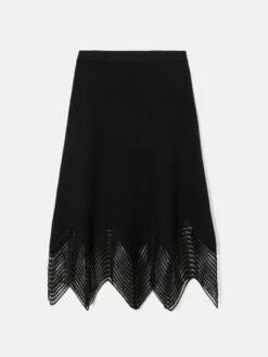 Lace Trim Knitted Skirt | Black 9 Lace Trim Knitted Skirt | Black -Jigsaw Shop J47511 BK000 STILL 10