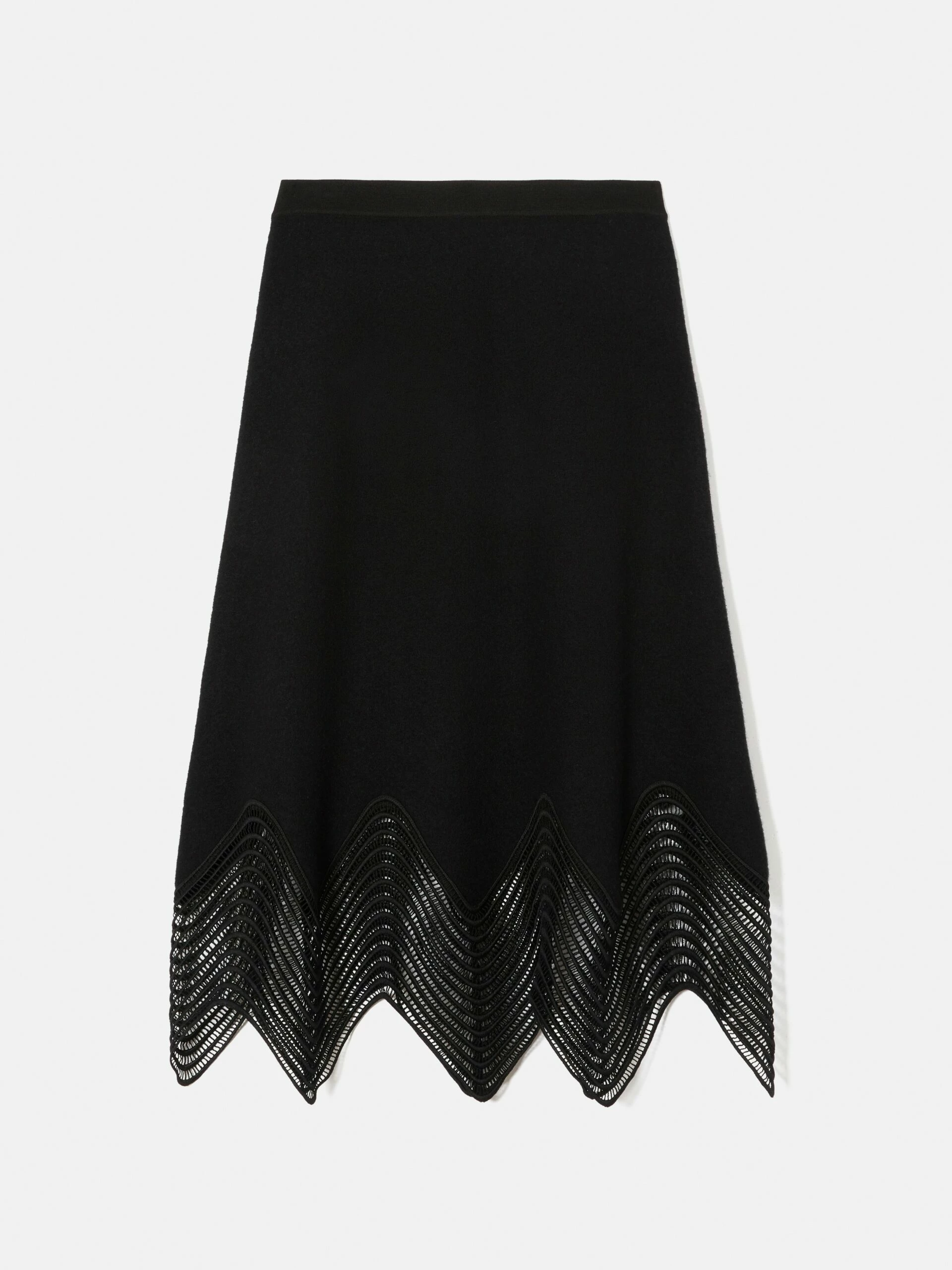 Lace Trim Knitted Skirt | Black 5 Lace Trim Knitted Skirt | Black - Image 5