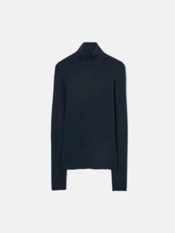 Silk Cotton Polo Jumper | Navy -Jigsaw Shop J47516 BL010 STILL 10