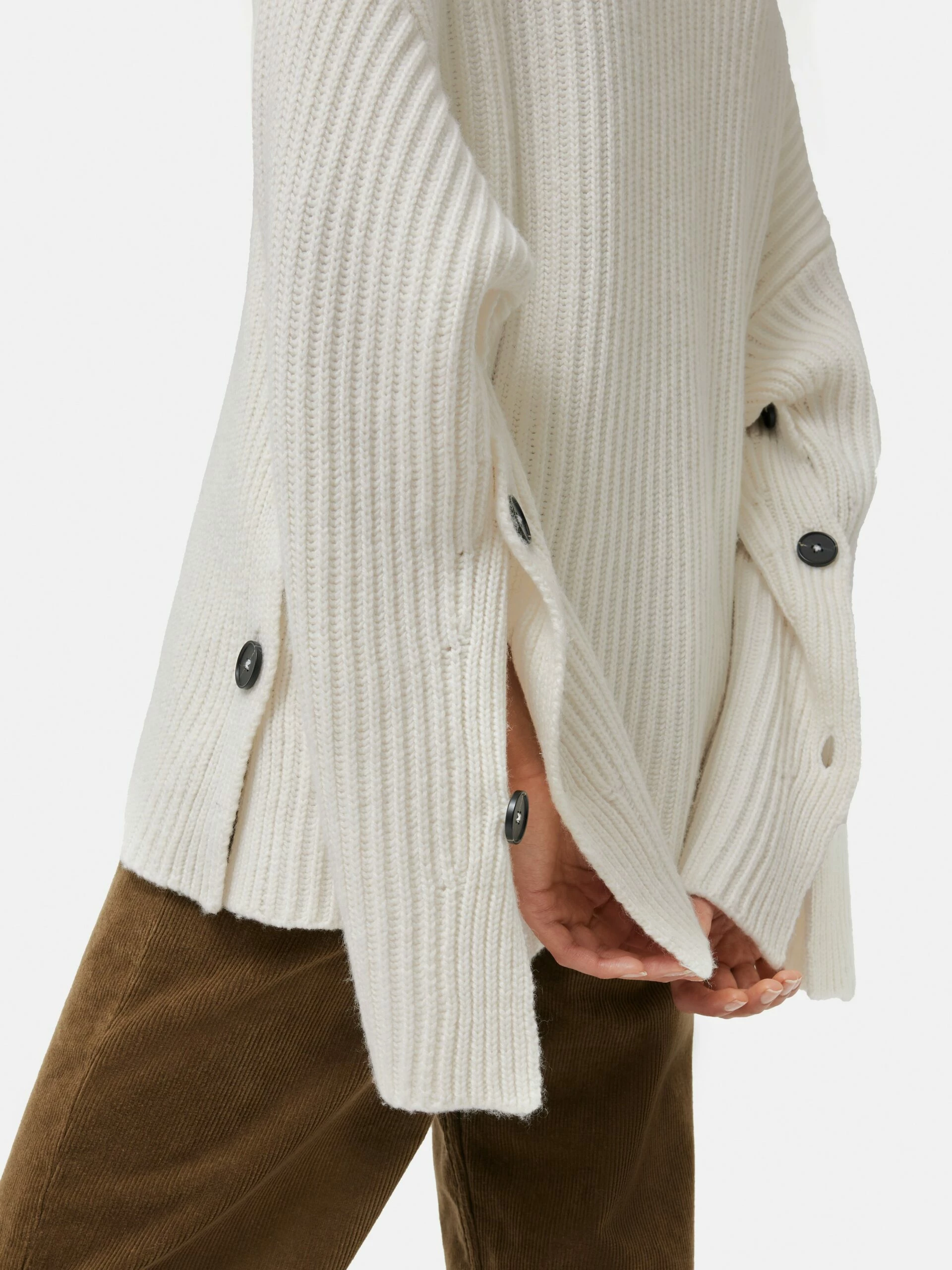 Cape Button Jumper | Ivory 2 Cape Button Jumper | Ivory - Image 2