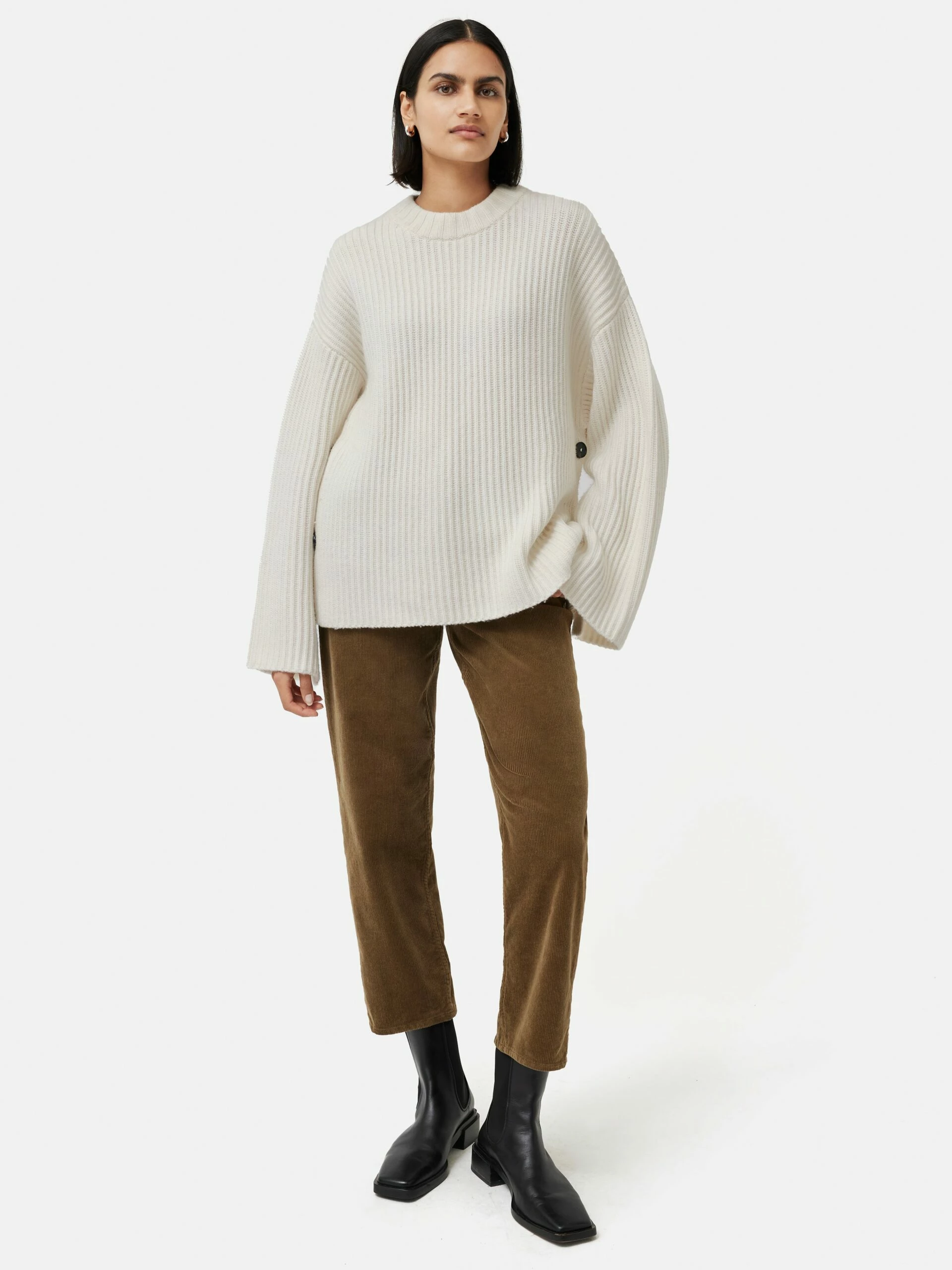 Cape Button Jumper | Ivory 3 Cape Button Jumper | Ivory - Image 3