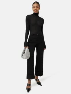 Turn Up Cotton Drill Trouser | Black 10 Turn Up Cotton Drill Trouser | Black -Jigsaw Shop J47567 BK000 3