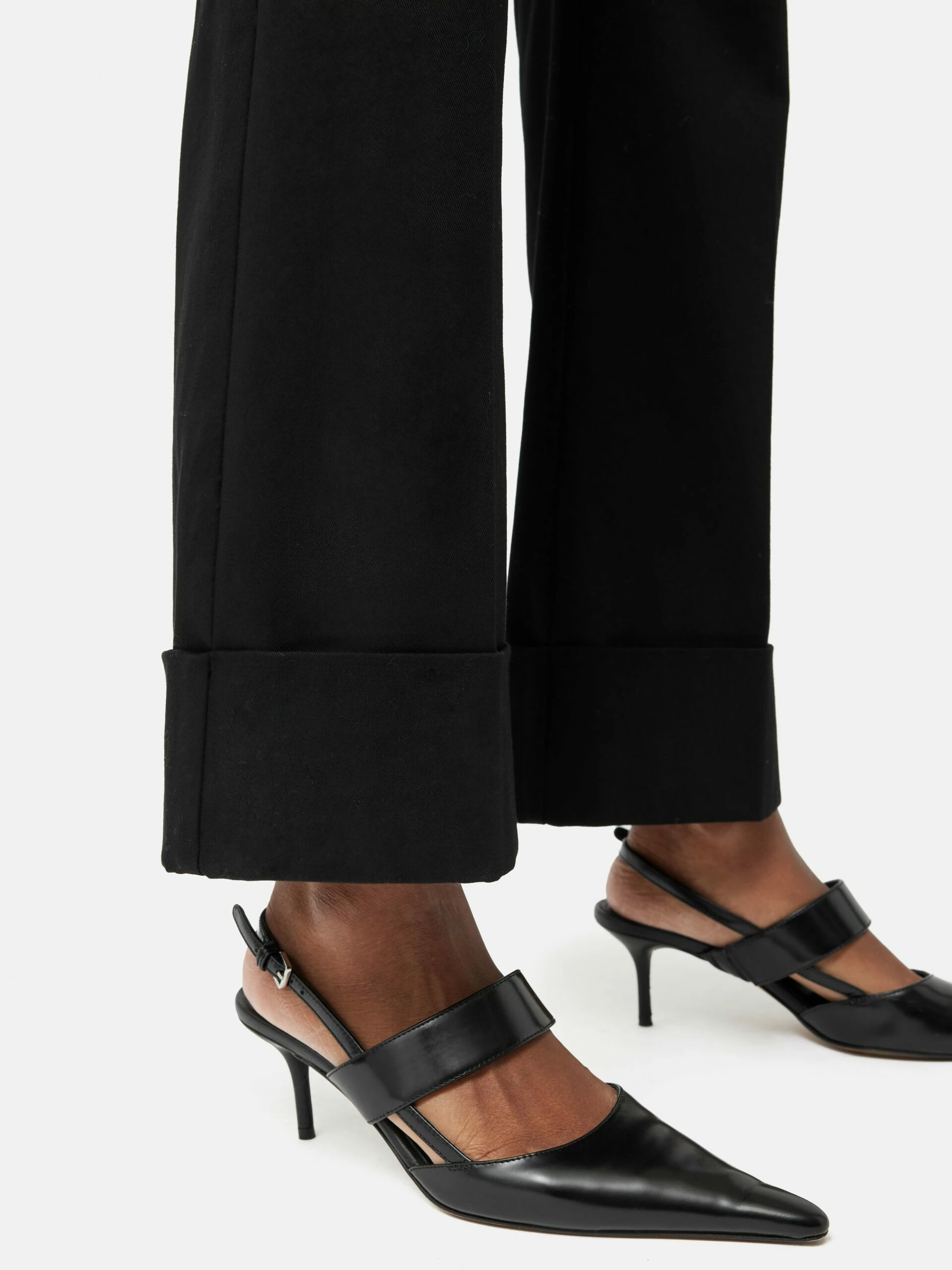 Turn Up Cotton Drill Trouser | Black 4 Turn Up Cotton Drill Trouser | Black - Image 4