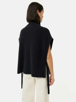 Merino Rib Side Tie Tabard | Navy -Jigsaw Shop J47571 BL010 5