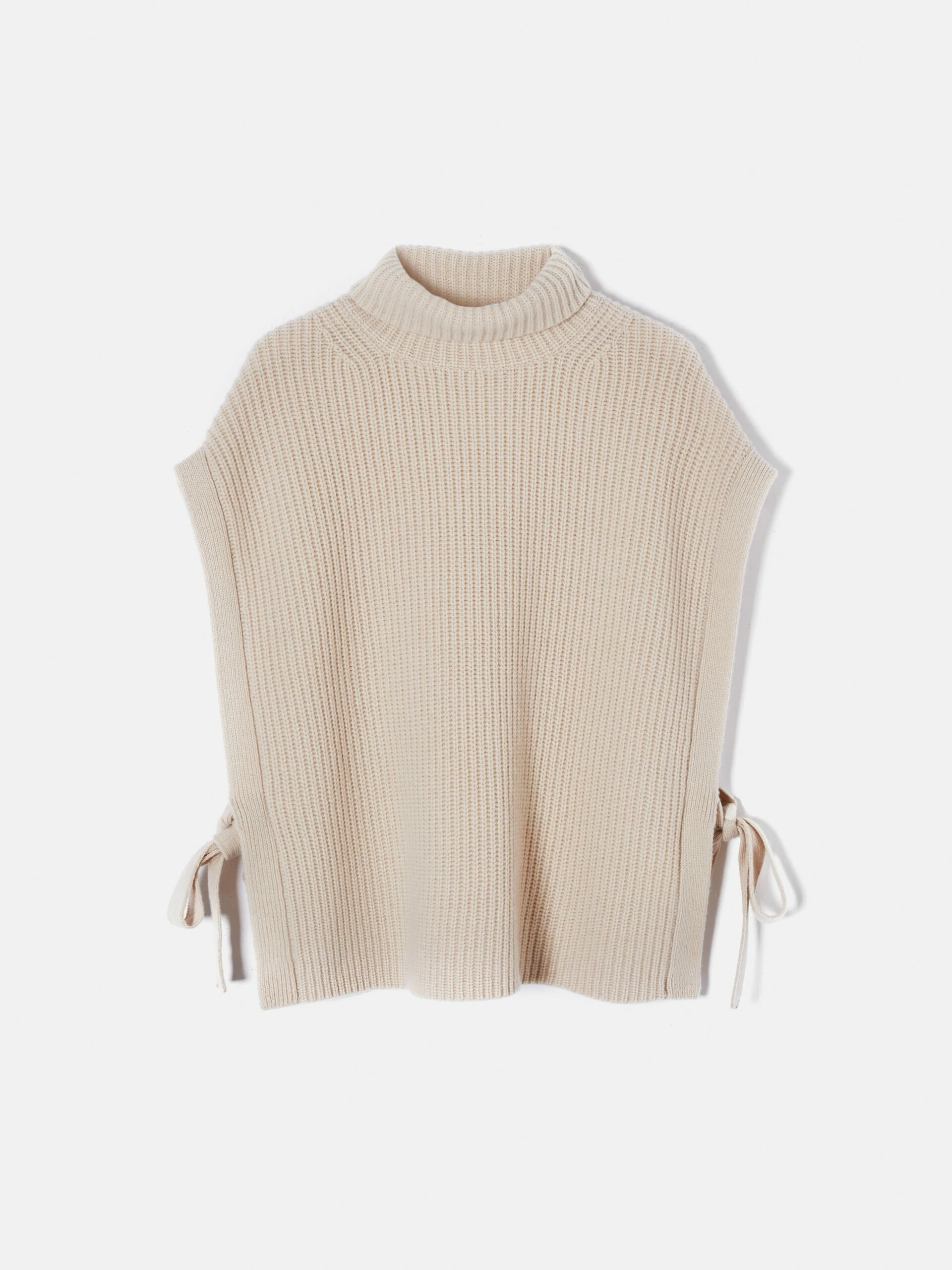 Merino Rib Side Tie Tabard | Cream 7 Merino Rib Side Tie Tabard | Cream - Image 7