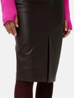 Leather Pencil Skirt | Oxblood -Jigsaw Shop J47606 RE034 1