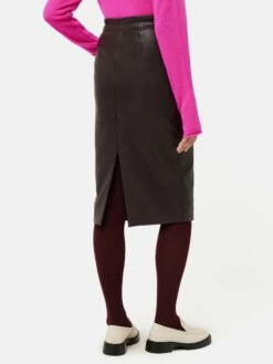 Leather Pencil Skirt | Oxblood -Jigsaw Shop J47606 RE034 5
