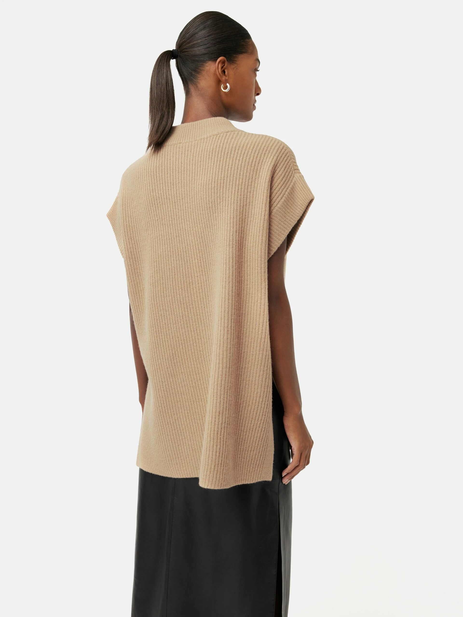 Merino Cashmere Ribbed Tunic | Camel 5 Merino Cashmere Ribbed Tunic | Camel - Image 5