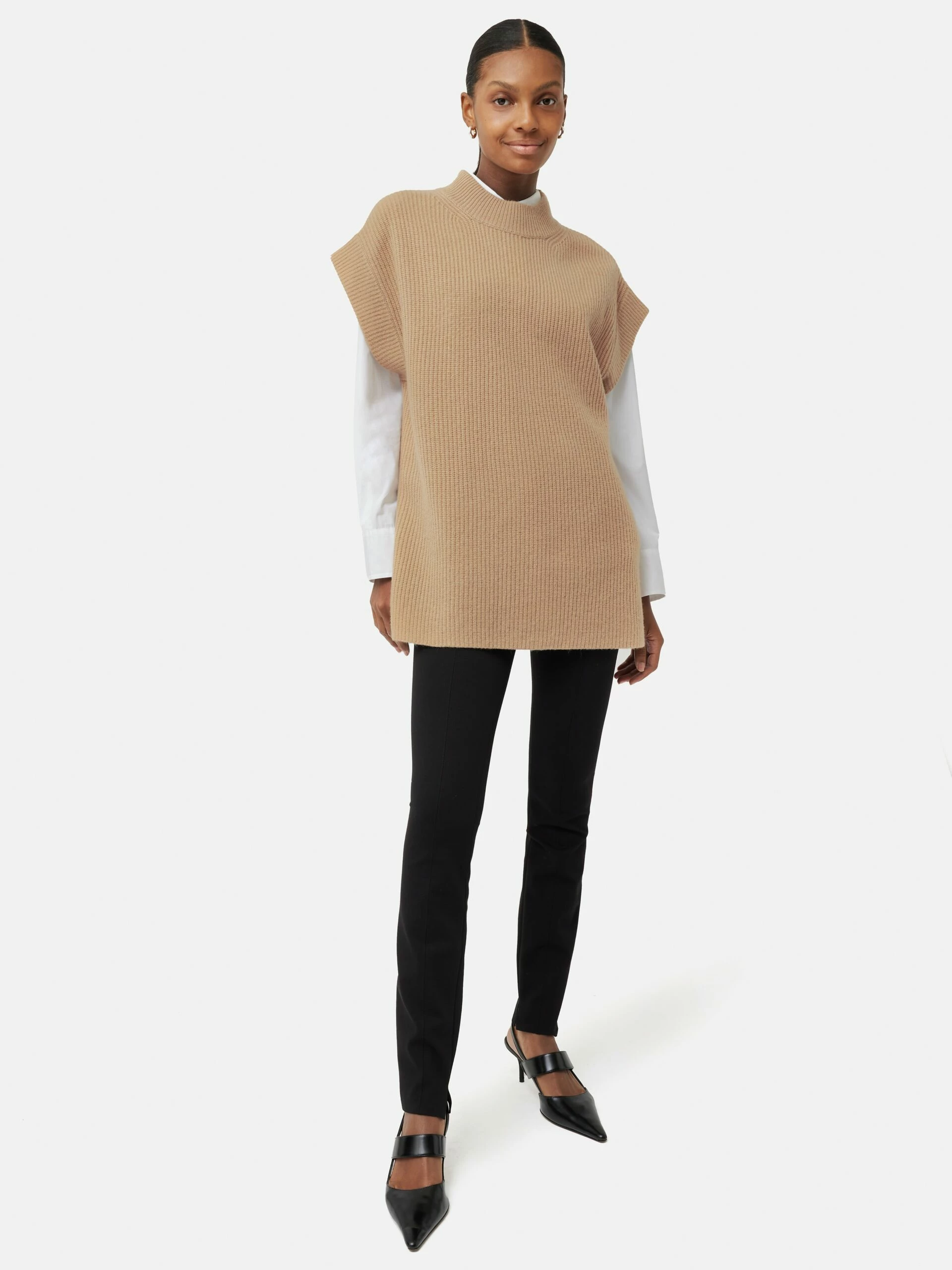 Merino Cashmere Ribbed Tunic | Camel 6 Merino Cashmere Ribbed Tunic | Camel - Image 6