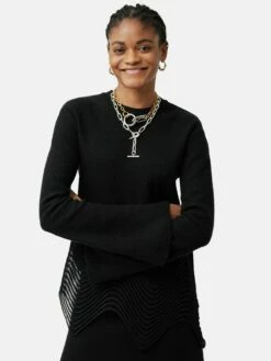 Lace Hem Jumper | Black