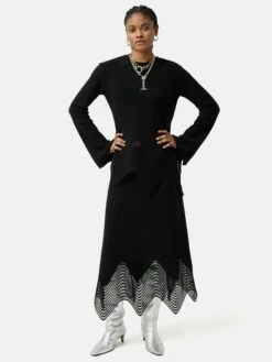 Lace Hem Jumper | Black 8 Lace Hem Jumper | Black -Jigsaw Shop J47640 BK000 2