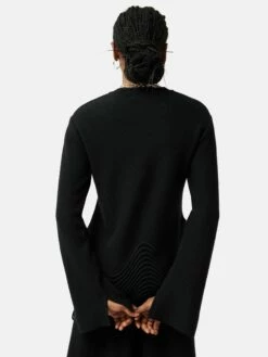 Lace Hem Jumper | Black 10 Lace Hem Jumper | Black -Jigsaw Shop J47640 BK000 5