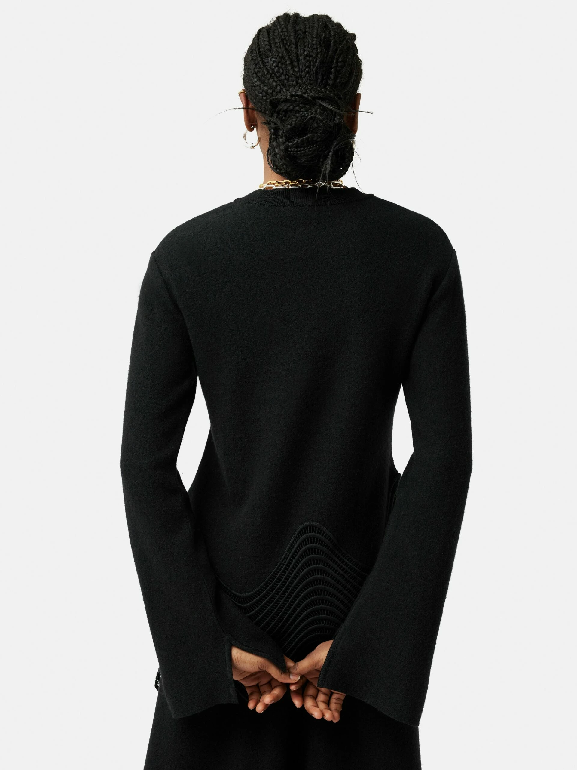 Lace Hem Jumper | Black 5 Lace Hem Jumper | Black - Image 5