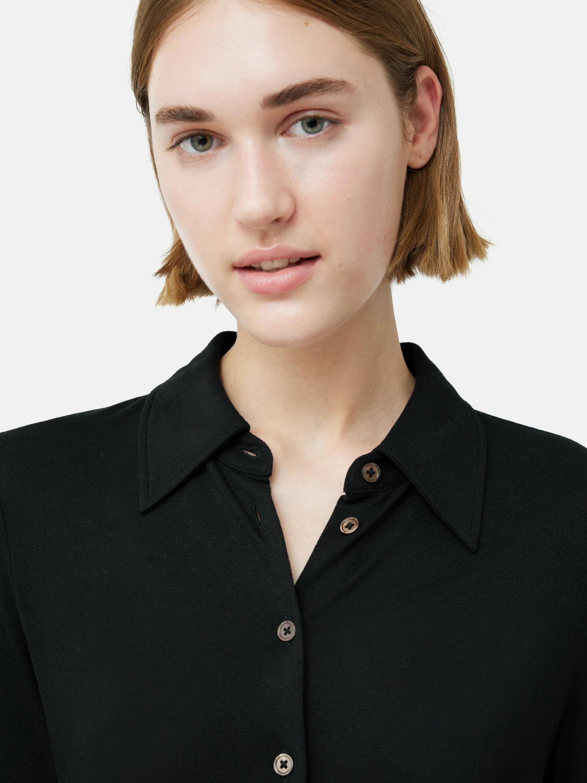 Crepe Jersey Shirt | Black 4 Crepe Jersey Shirt | Black - Image 4