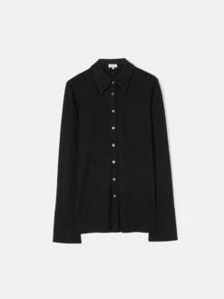 Crepe Jersey Shirt | Black 17 Crepe Jersey Shirt | Black -Jigsaw Shop J47649 BK000 10