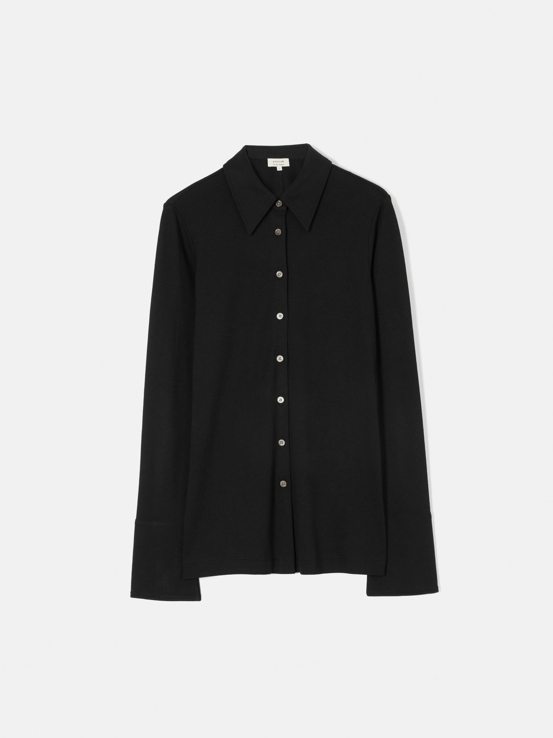 Crepe Jersey Shirt | Black 9 Crepe Jersey Shirt | Black - Image 9
